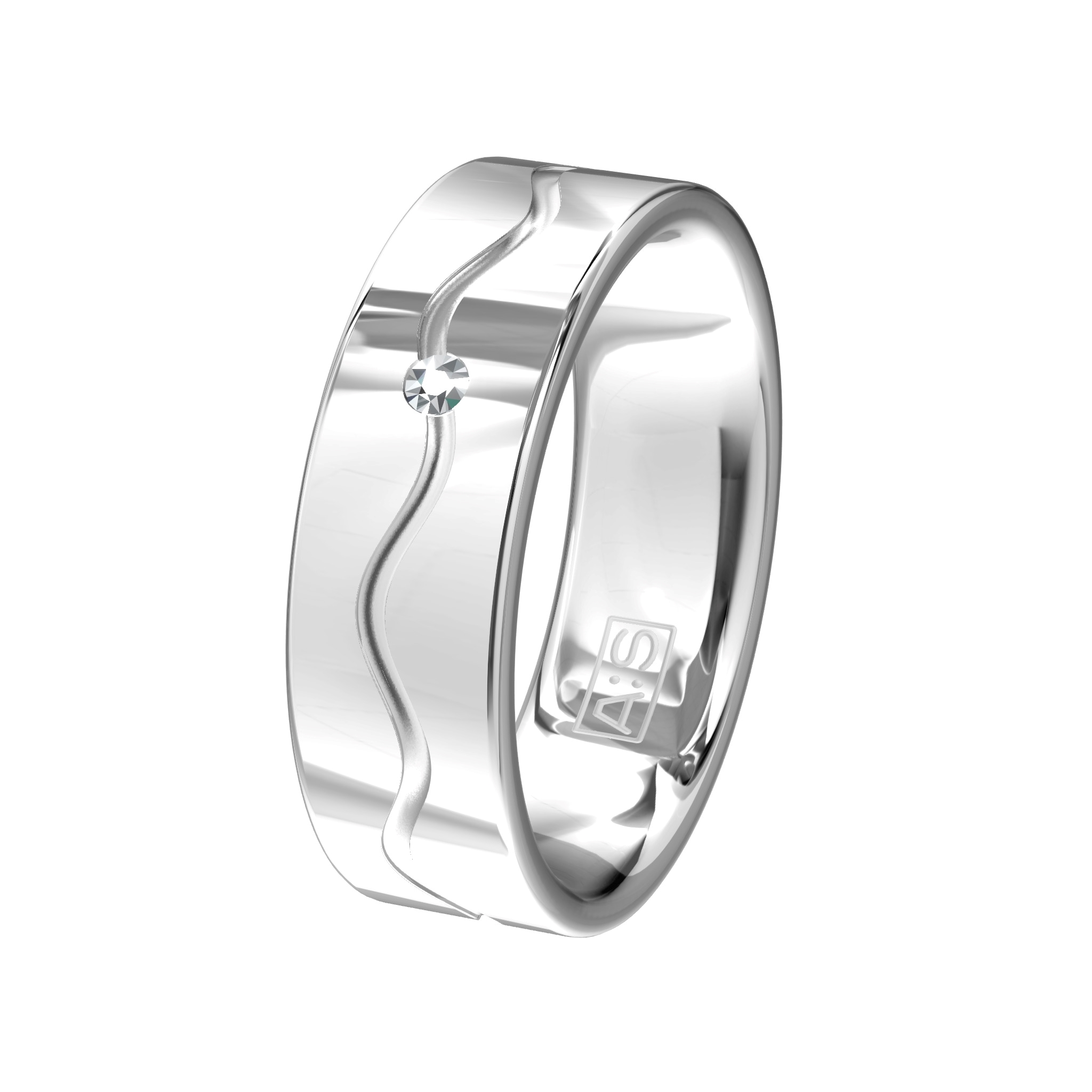 Een heel geliefd model uit onze collectie zijn deze ringen voorzien van een prachtige middenlijn met in de damesring 1 briljant. De ringen worden gemaakt in zilver.