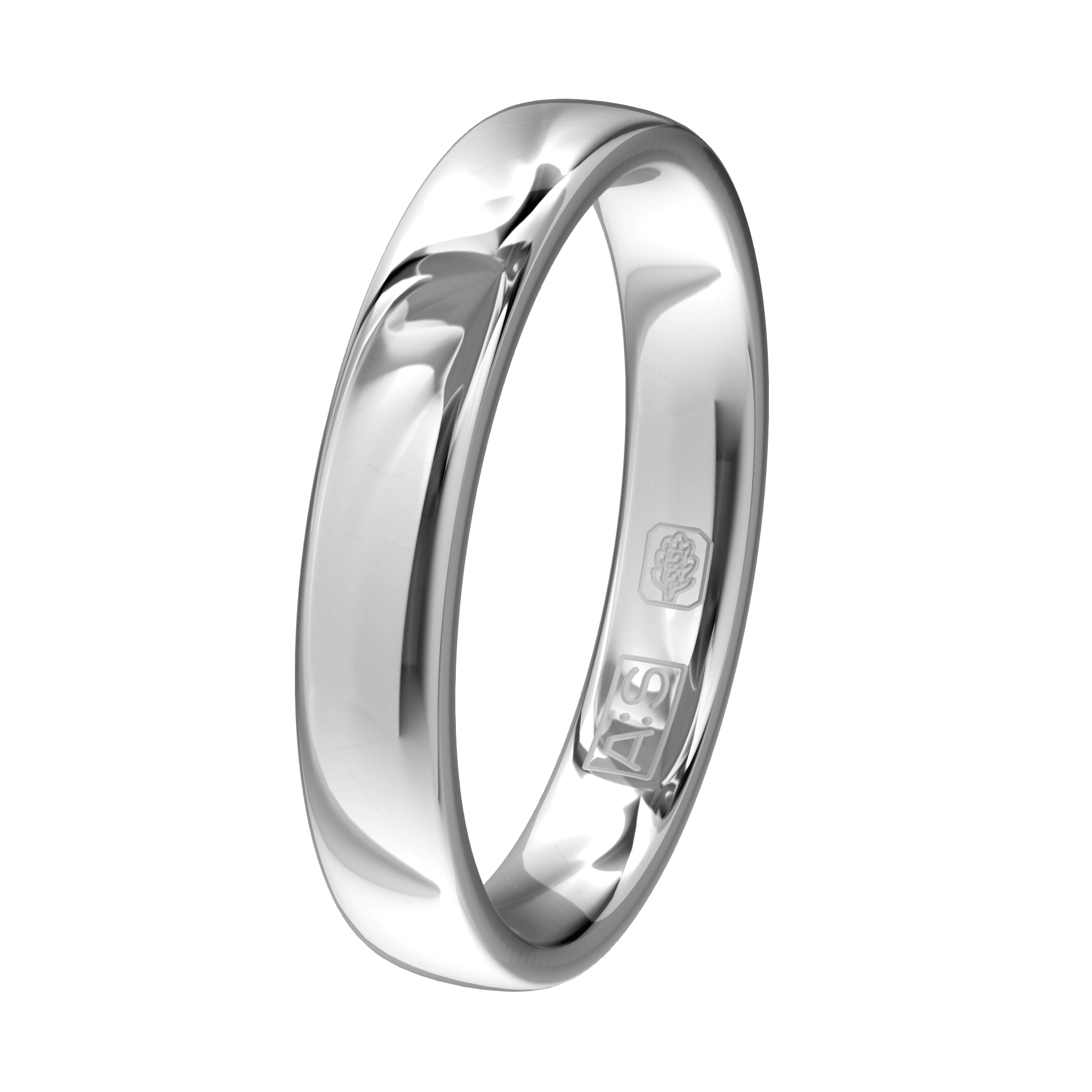 Elegantie in al haar eenvoud dat is deze klassiek uitgevoerde, witgouden ring.