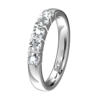 Glinsterende witgoudpalladium Memoirering 11155. Laat jij jouw unieke Memoire-ring meegroeien met al die mooie momenten in je leven?