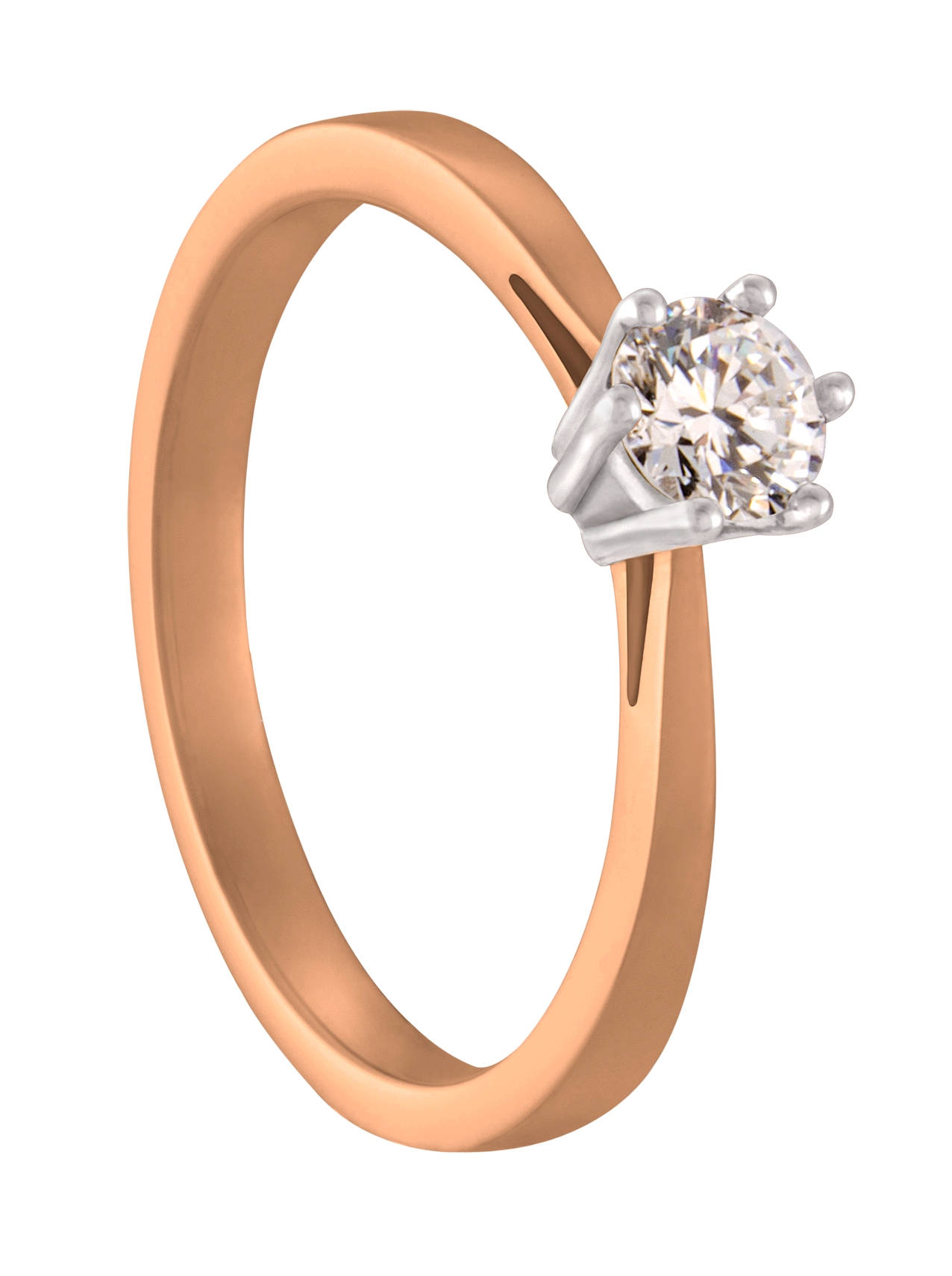 De klassieker onder de solitairringen! Prachtig uitgevoerd in een tweekleurige combinatie en voorzien van een briljant van 0,12 ct.