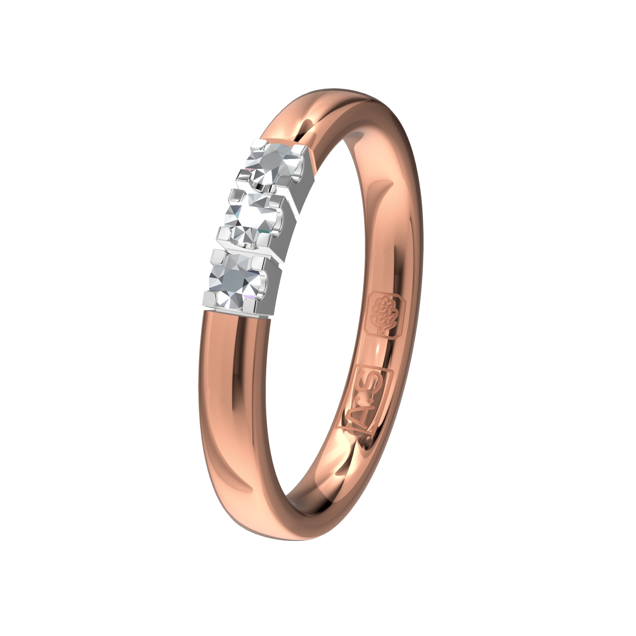 Glinsterende Memoirering 11155 met een rode scheen en een witte zetting. Laat jij jouw unieke Memoirering meegroeien met al die mooie momenten in je leven?