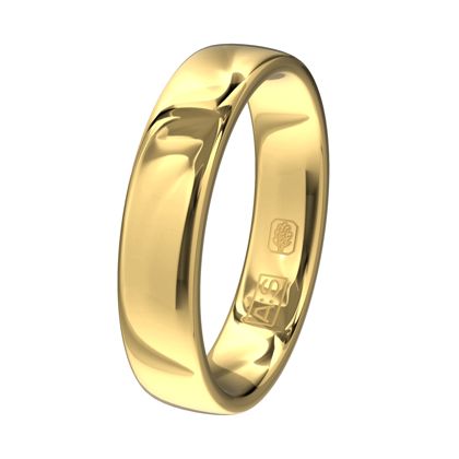 Glanzende geelgouden Memoirering. Gemaakt door de goudsmeden van Aller Spanninga.