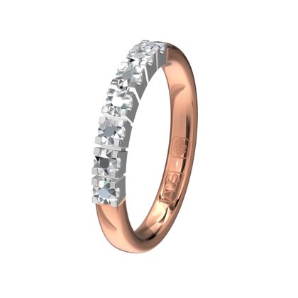 Glinsterende rosegouden Memoirering 11133 met witte zettng. Laat jij jouw unieke Memoirering meegroeien met al die mooie momenten in je leven?