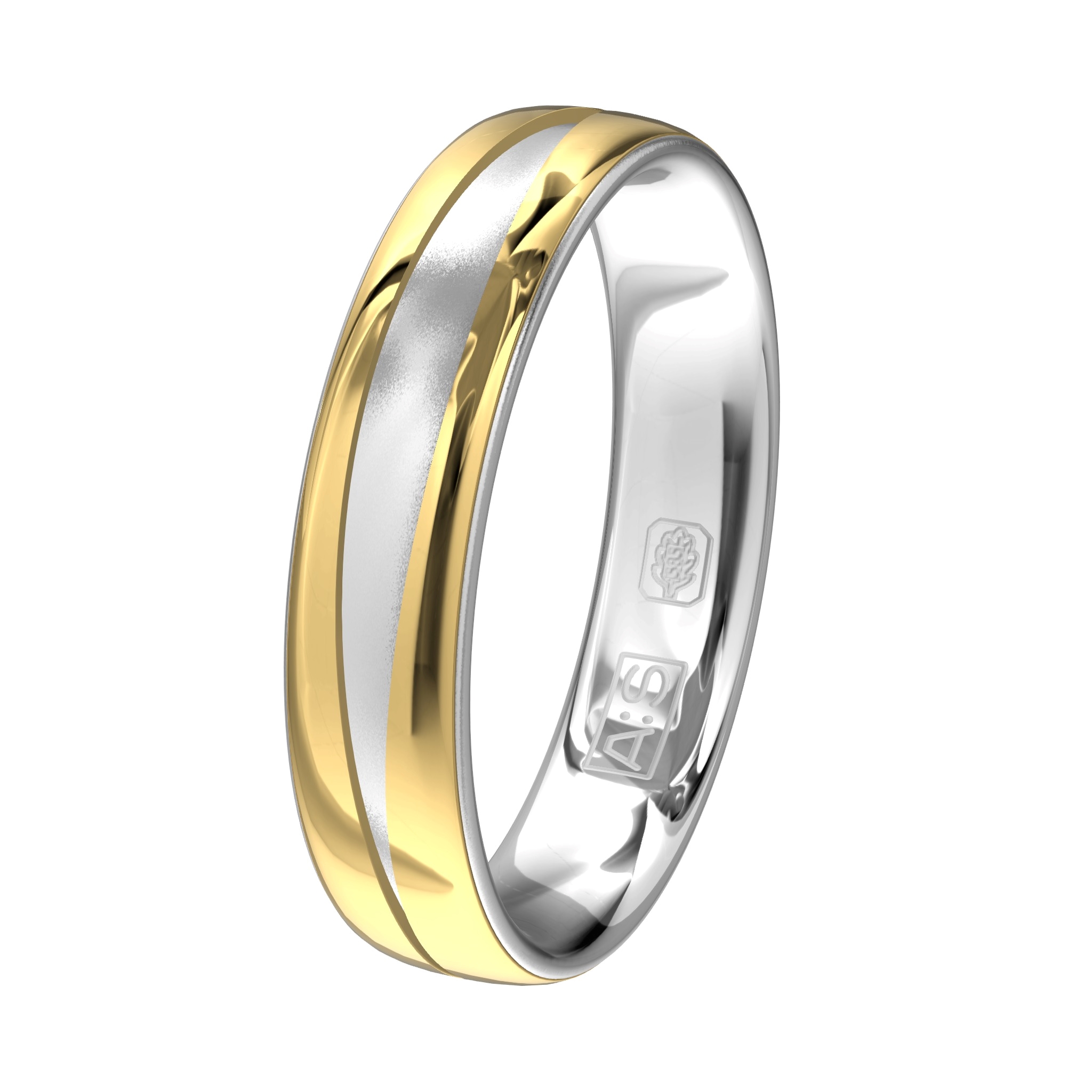 Bij elk liefdesverhaal hoort een bijzondere ring, deze witgouden met geelgouden ring is zeker een bijzondere ring. Een ring met een mooi lijnenspel!