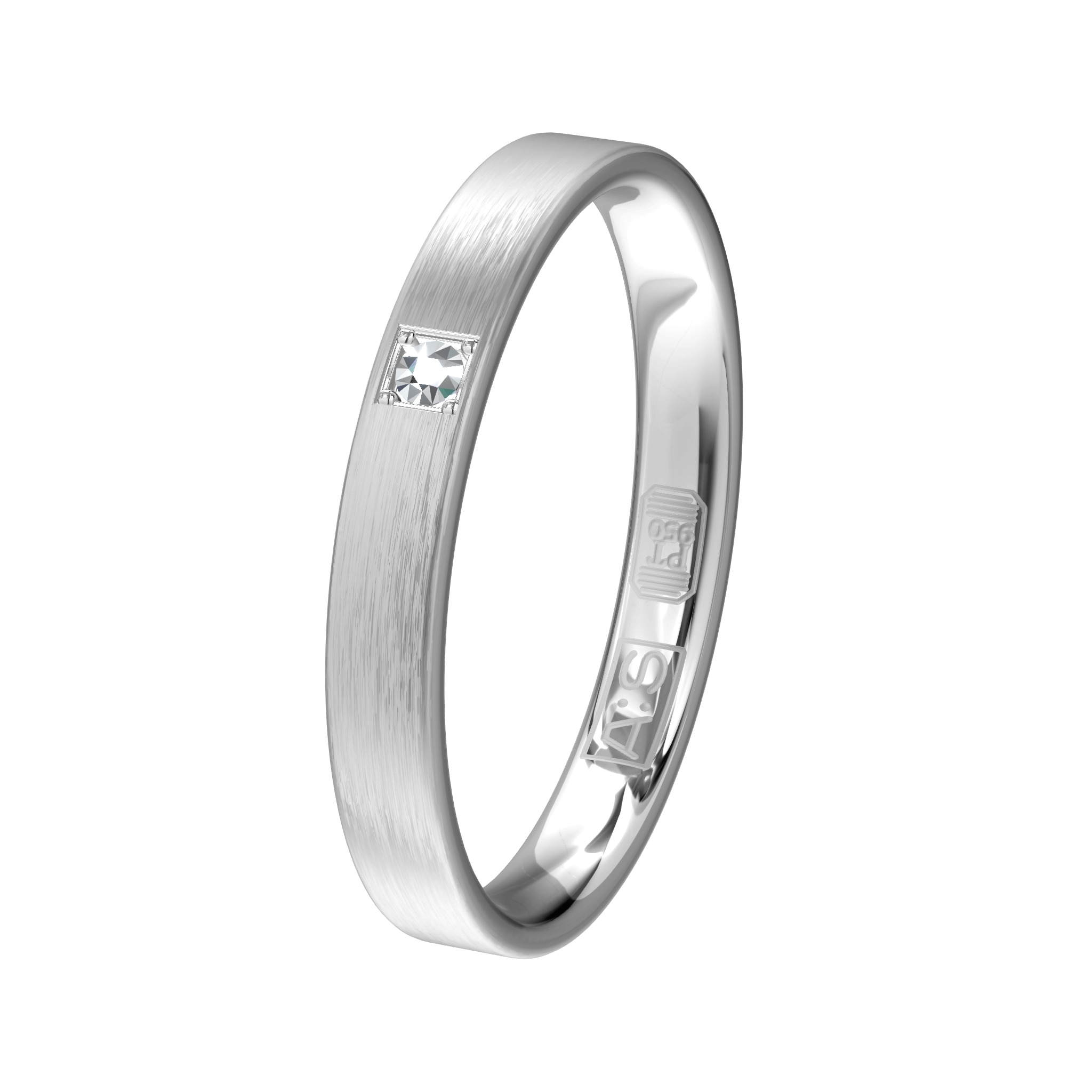 Deze prachtige ring heeft door de vlakke buitenkant een moderne uitstraling. Omdat de subtiel aflopende zijkanten geleidelijk overgaan naar een ronde binnenkant zorgt dit voor een heerlijk draagcomfort!