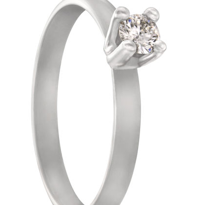 Deze witgoud palladium solitair ring heeft een hoog draagcomfort door de ronde binnenkant. Een prachtige briljant van 0,10 ct. maakt deze ring helemaal af.