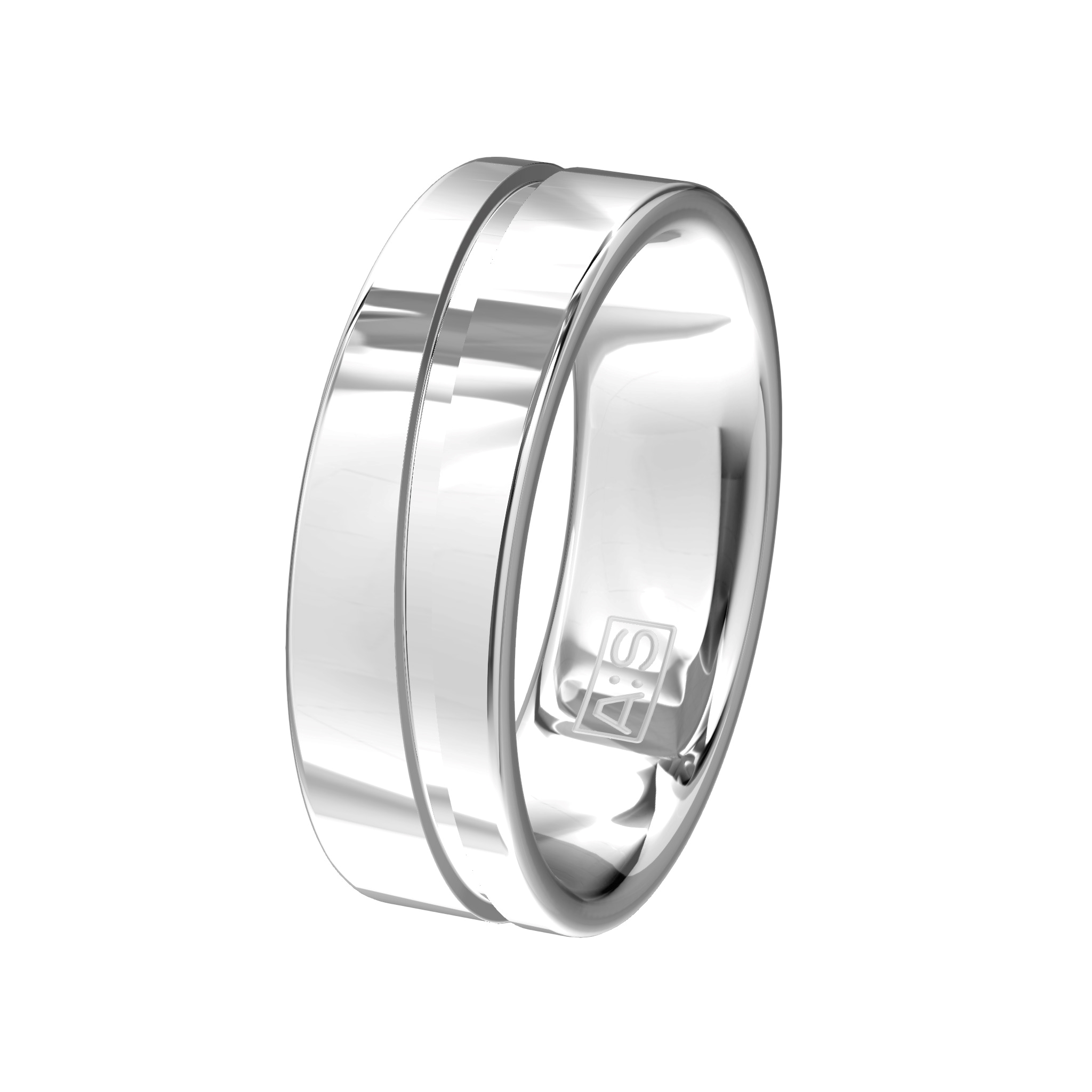 Een prachtige, gematteerde bewerkingslijn maakt dit tot een wel heel chique ring!