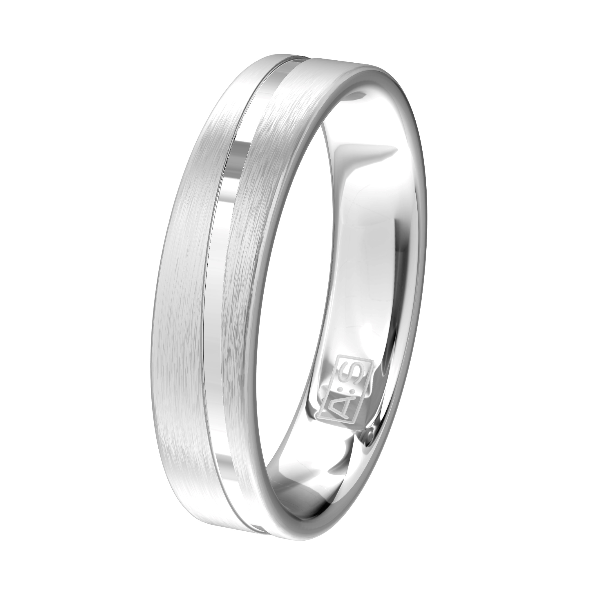 Een verlaagde diagonale lijn geeft deze ring een prachtige uitstraling! Daarnaast zorgt de ronde binnenkant voor een heerlijk draagcomfort.