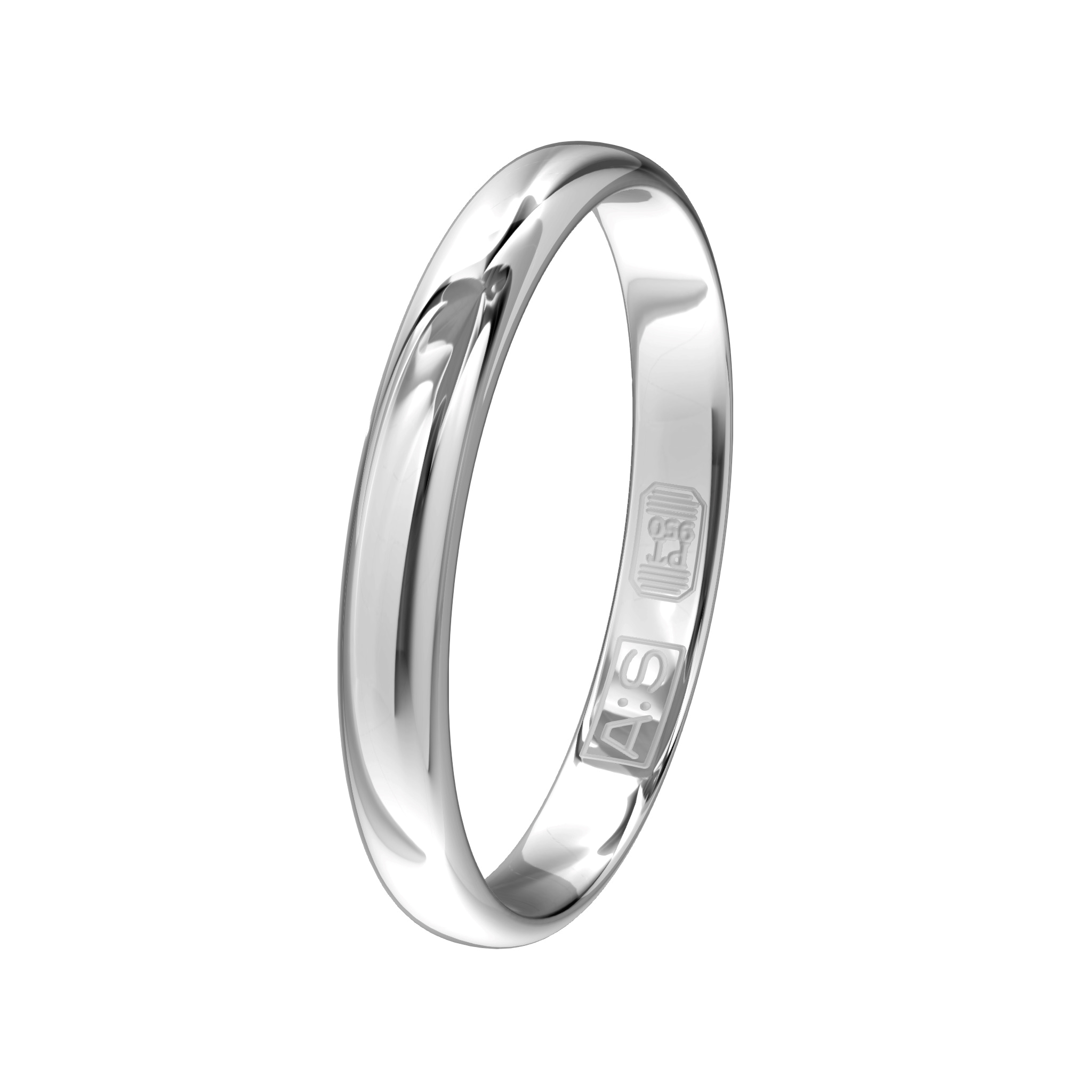 Deze gladde ring is sierlijk en licht in gewicht. De bolle buitenkant en ronde binnenkant geeft deze ring een tijdloze uitstraling.