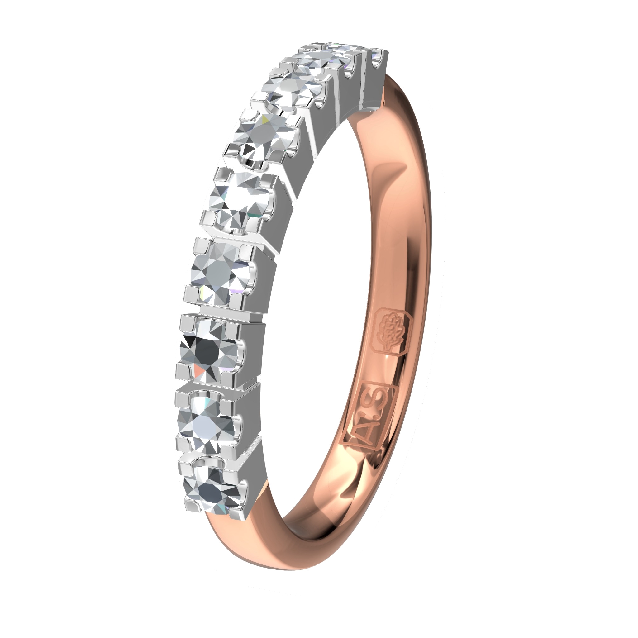 Glinsterende Memoirering 11122, geelgouden scheen en witte zetting. Laat je unieke Memoirering meegroeien met al die mooie momenten in je leven!