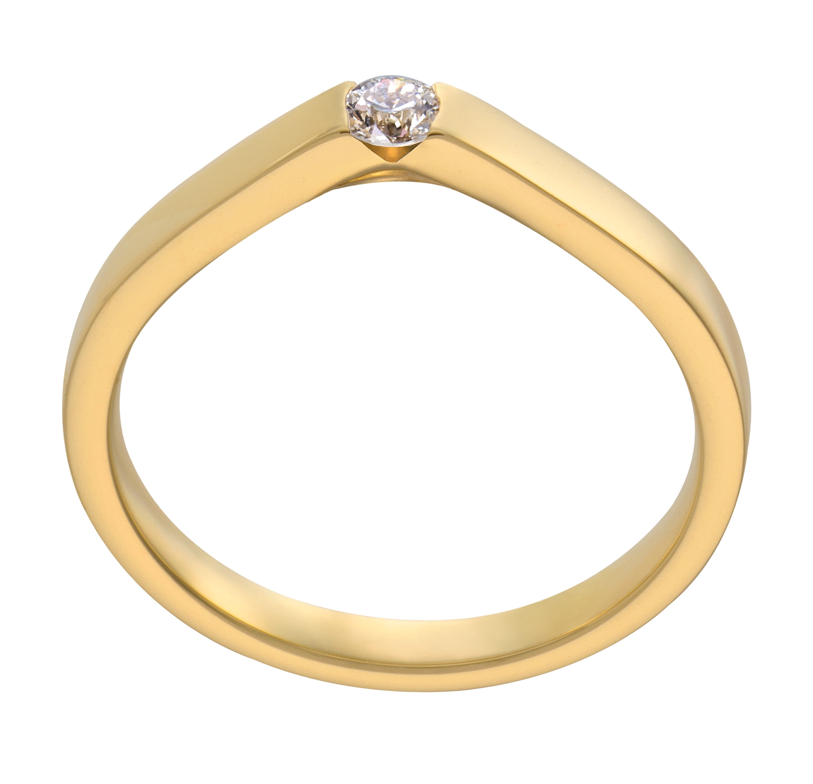 Het "meesterstuk" onder de solitaire ringen. Nieuwsgierig? Ga dan snel naar een van onze dealers! Deze rosegouden versie hebben onze diamantzetters uitgevoerd met een 0,10 ct. briljant.