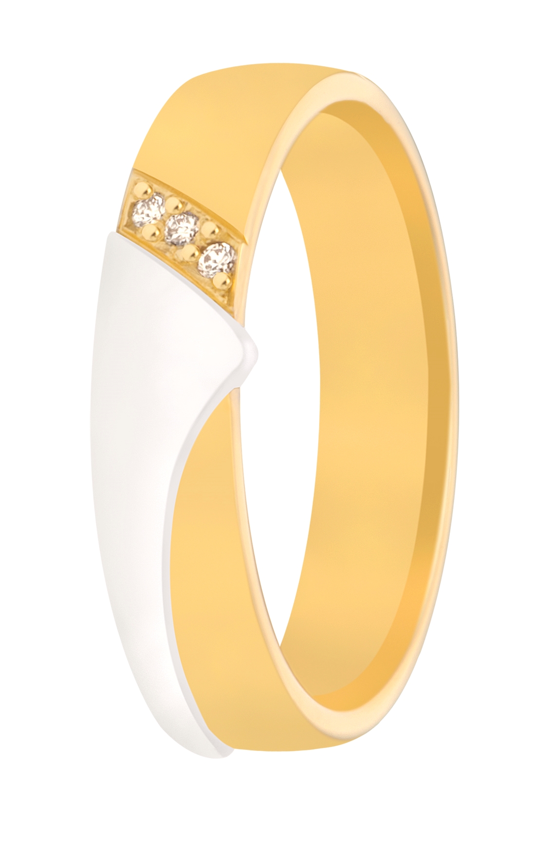 Bij deze sierlijke bicolor ring lijkt het of het witgoud zweeft. De drie briljanten maken deze ring helemaal af!