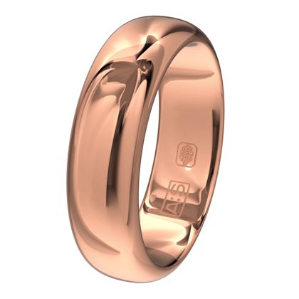 Een elegante ring met een bolle buitenkant, ronde zijkanten en een licht bolle binnenkant. Een klassieke ring van zeer hoge kwaliteit en duurzaamheid!