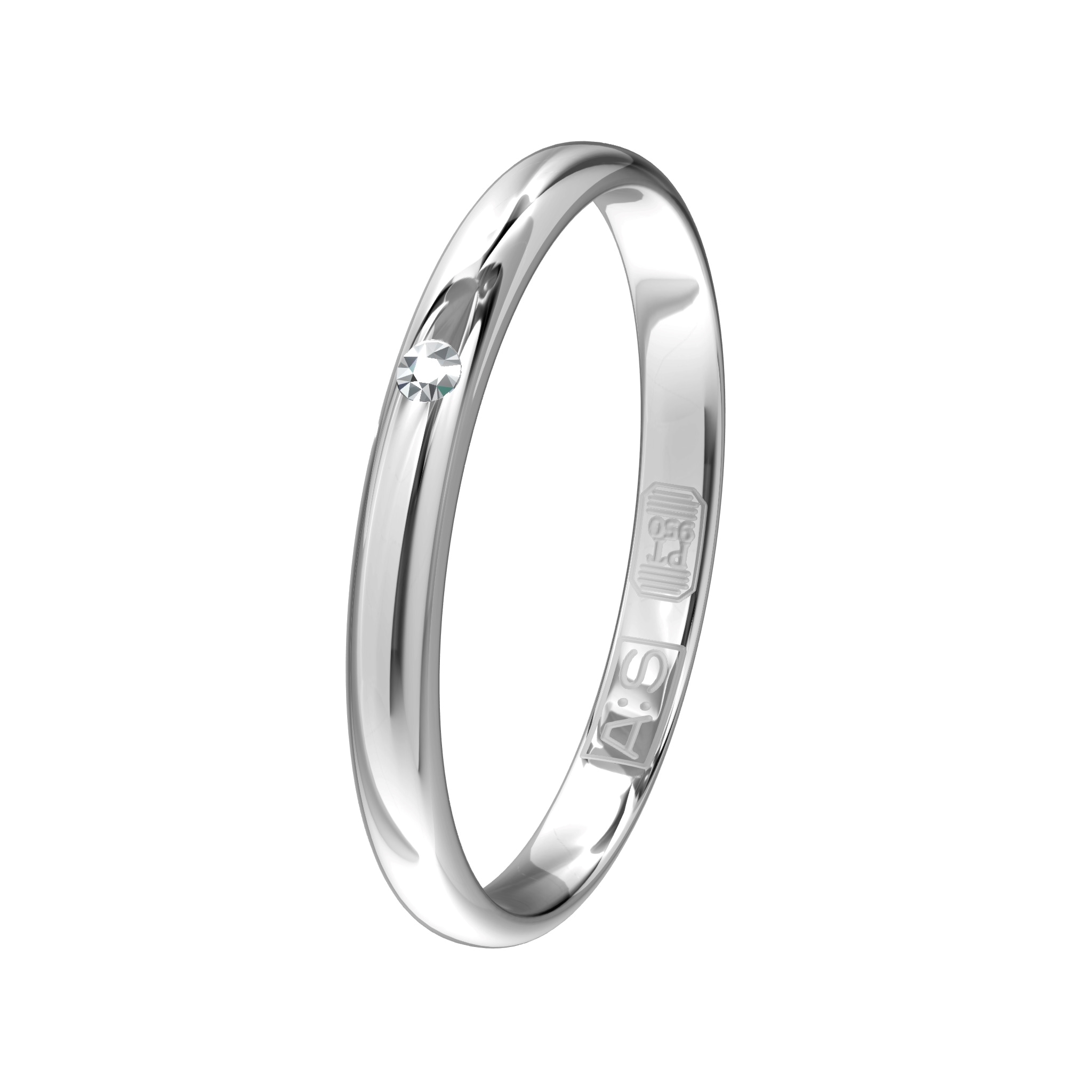 Deze gladde ring is sierlijk en licht in gewicht. De bolle buitenkant en ronde binnenkant geeft deze ring een tijdloze uitstraling.