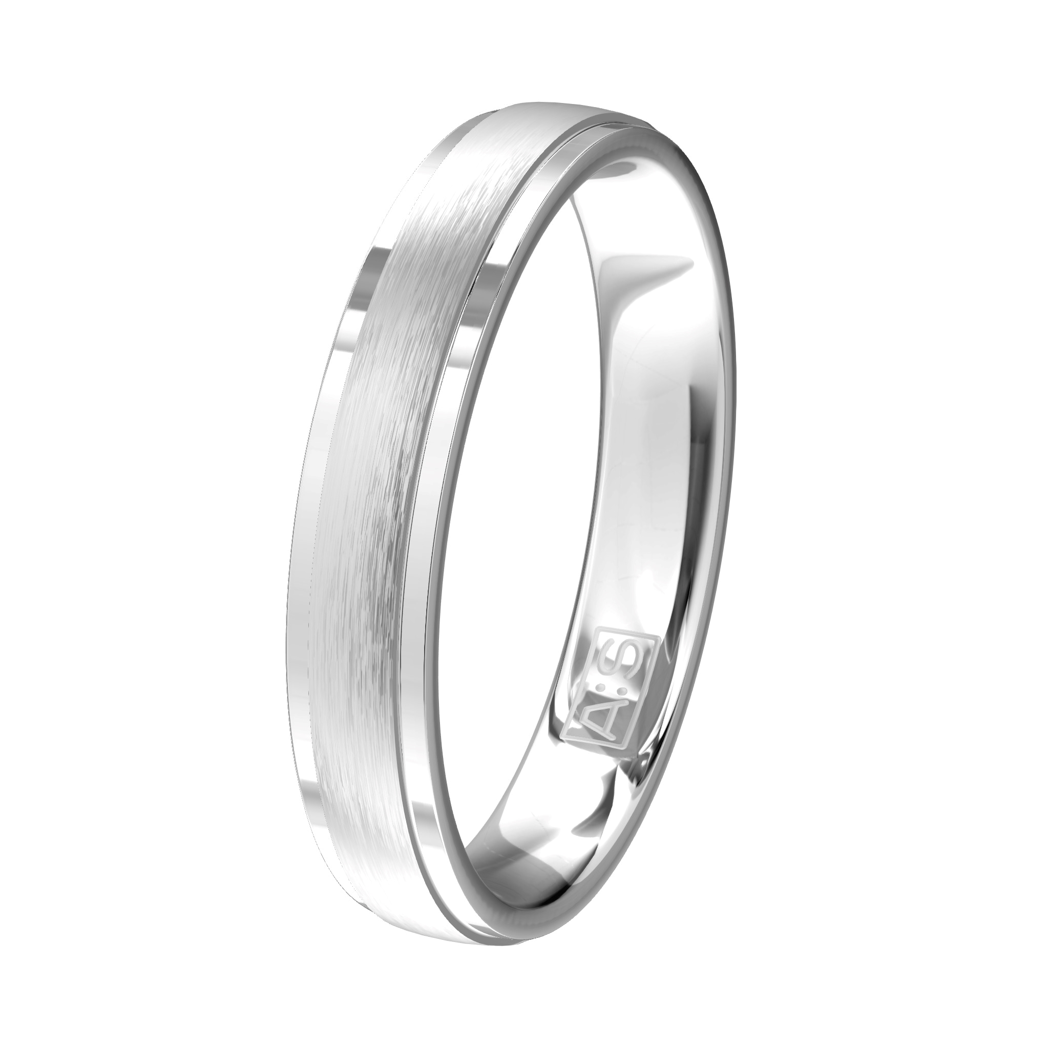 Elegantie in al haar eenvoud dat is deze klassiek uitgevoerde, zilveren ring waarbij de zijkanten iets verlaagd zijn.