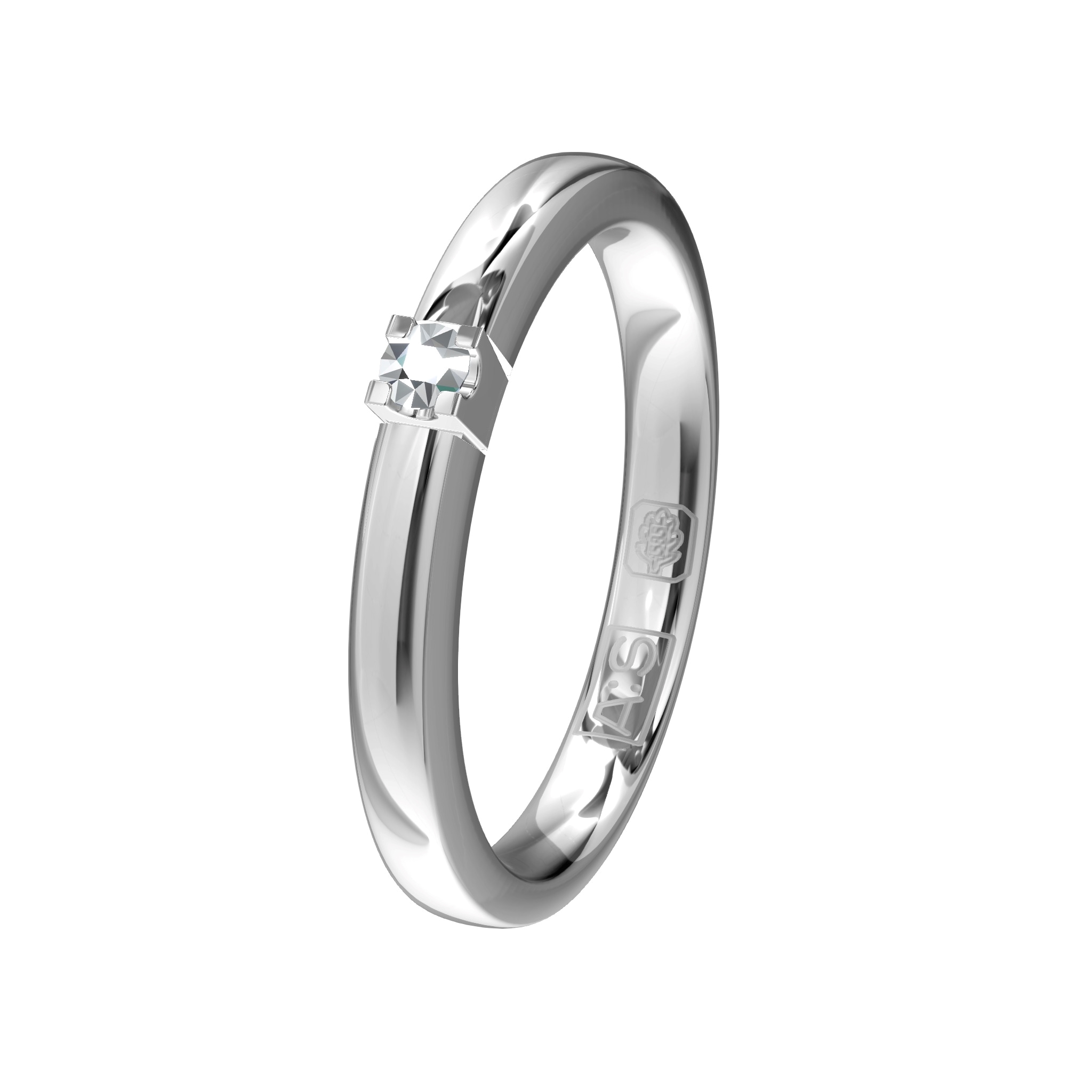 Glinsterende geheel witte Memoirering 11122. Laat je unieke Memoirering meegroeien met al die mooie momenten in je leven!