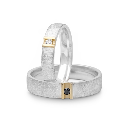 Setje Trouwringen In Argentium En Goud