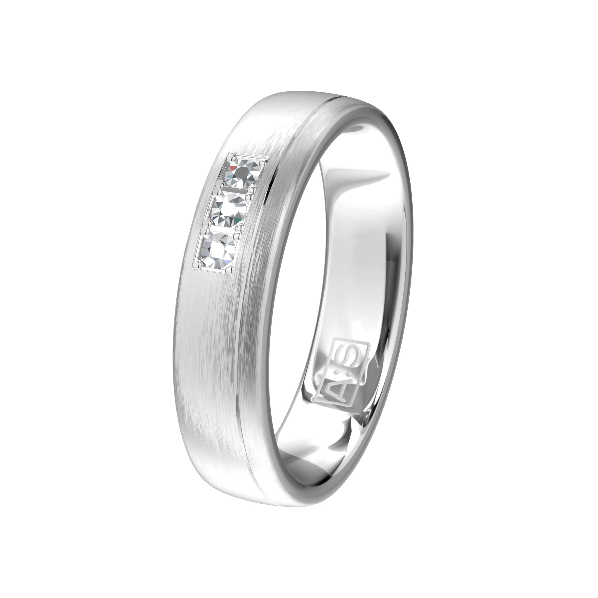 Deze subtiele zilveren ring is helemaal gemaakt voor jou! De elegante uitstraling in combinatie met drie briljanten maakt dit  een schitterende ring.