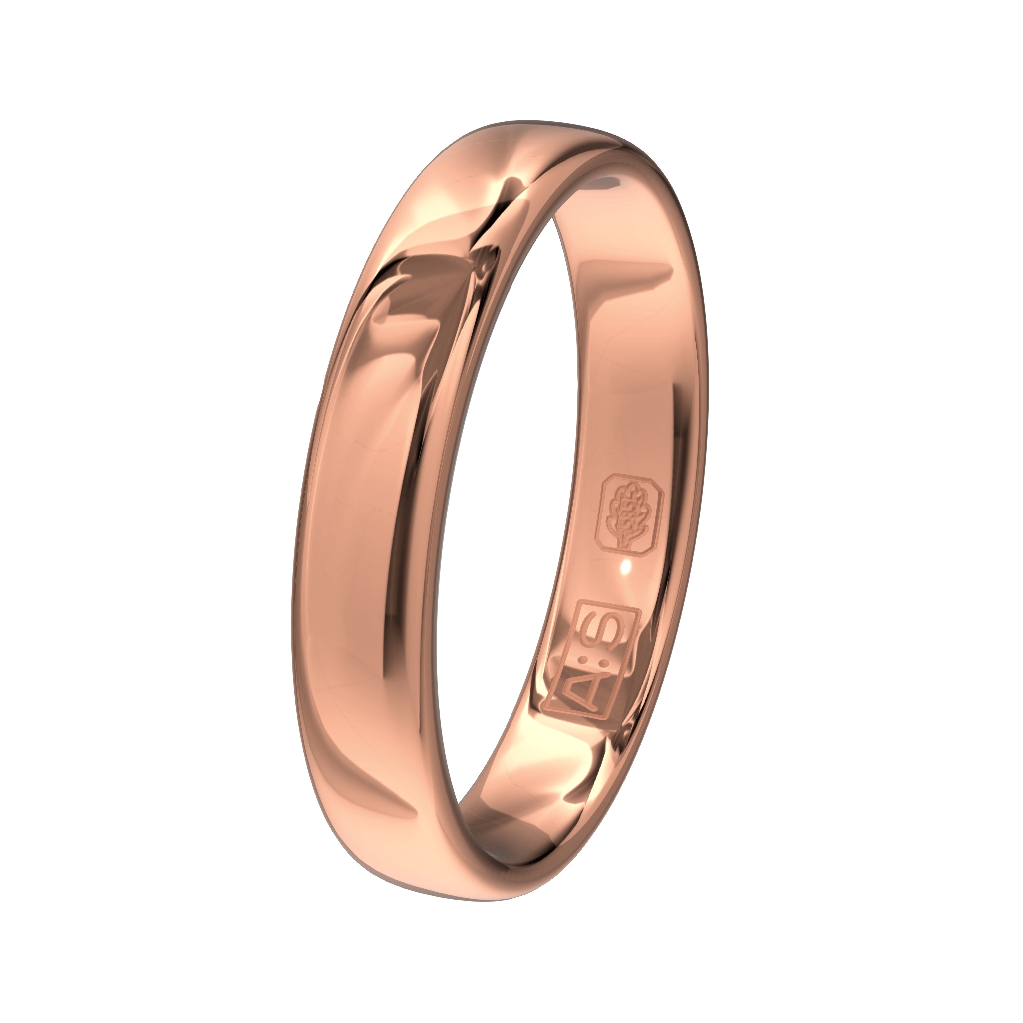 Een elegante ring met een bolle buitenkant, ronde zijkanten en een licht bolle binnenkant. Een klassieke ring van zeer hoge kwaliteit en duurzaamheid!