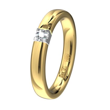 Glinsterende geelgouden Memoirering 11155 met witte zetting. Laat jij jouw unieke Memoirering meegroeien met al die mooie momenten in je leven?