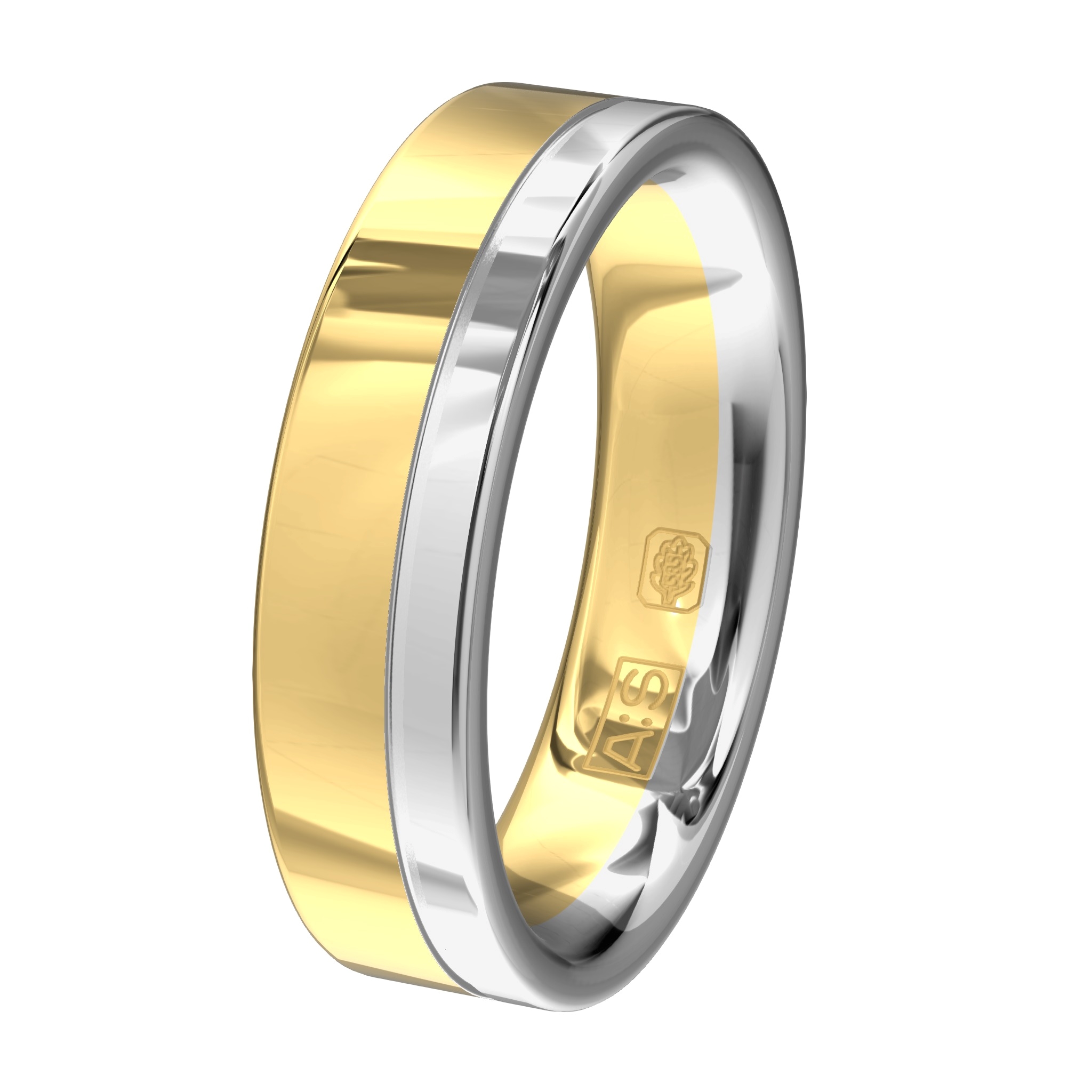 Met deze prachtige bicolor ring mag je gezien worden! De ronde binnenkant zorgt voor een heerlijk draagcomfort.