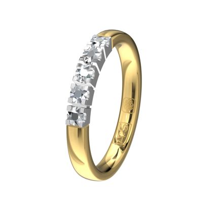 Glinsterende Memoirering 11155 met een gele scheen en een witte zetting. Laat jij jouw unieke Memoirering meegroeien met al die mooie momenten in je leven?