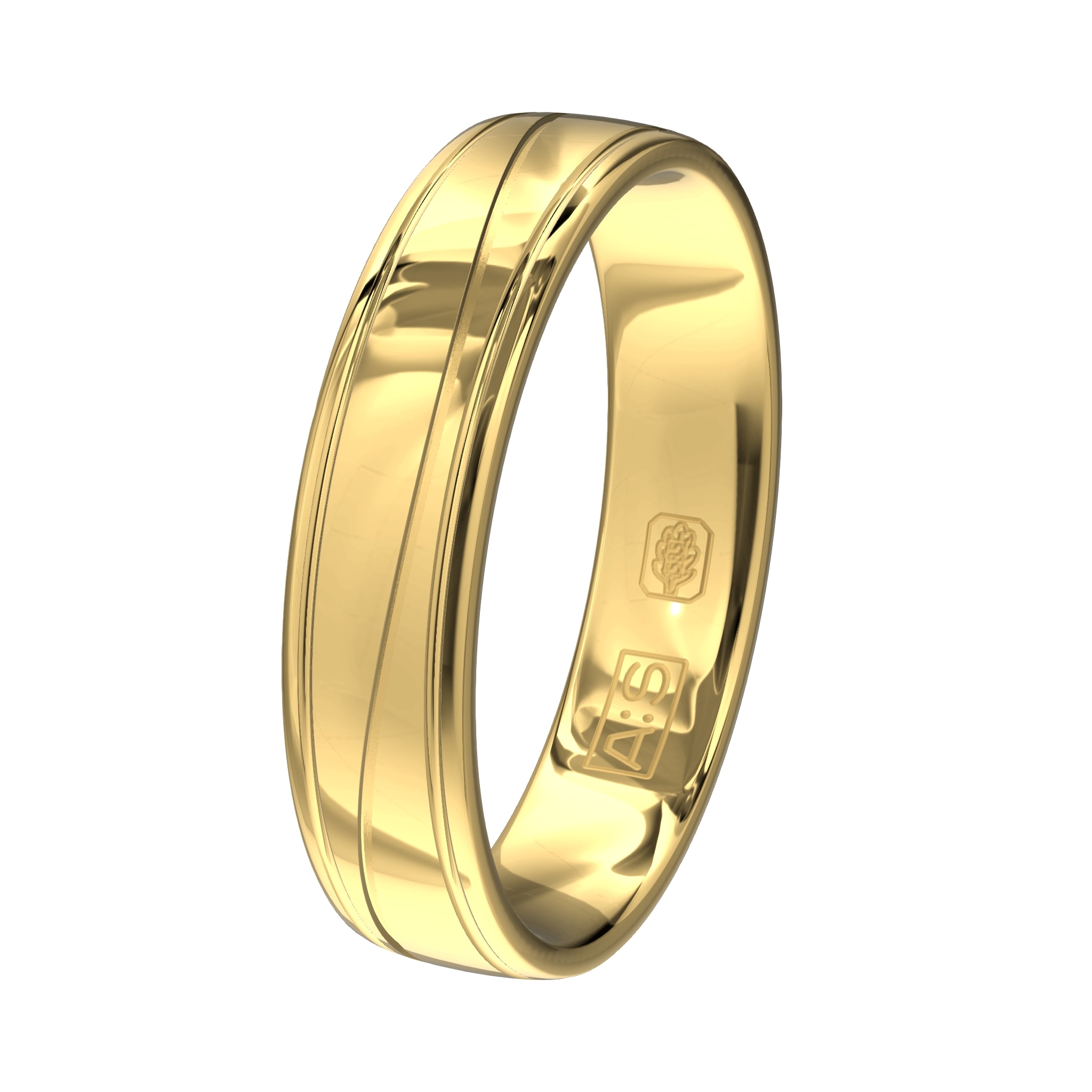 Deze opvallende geelgouden ring is voorzien van een elegante golfbeweging!