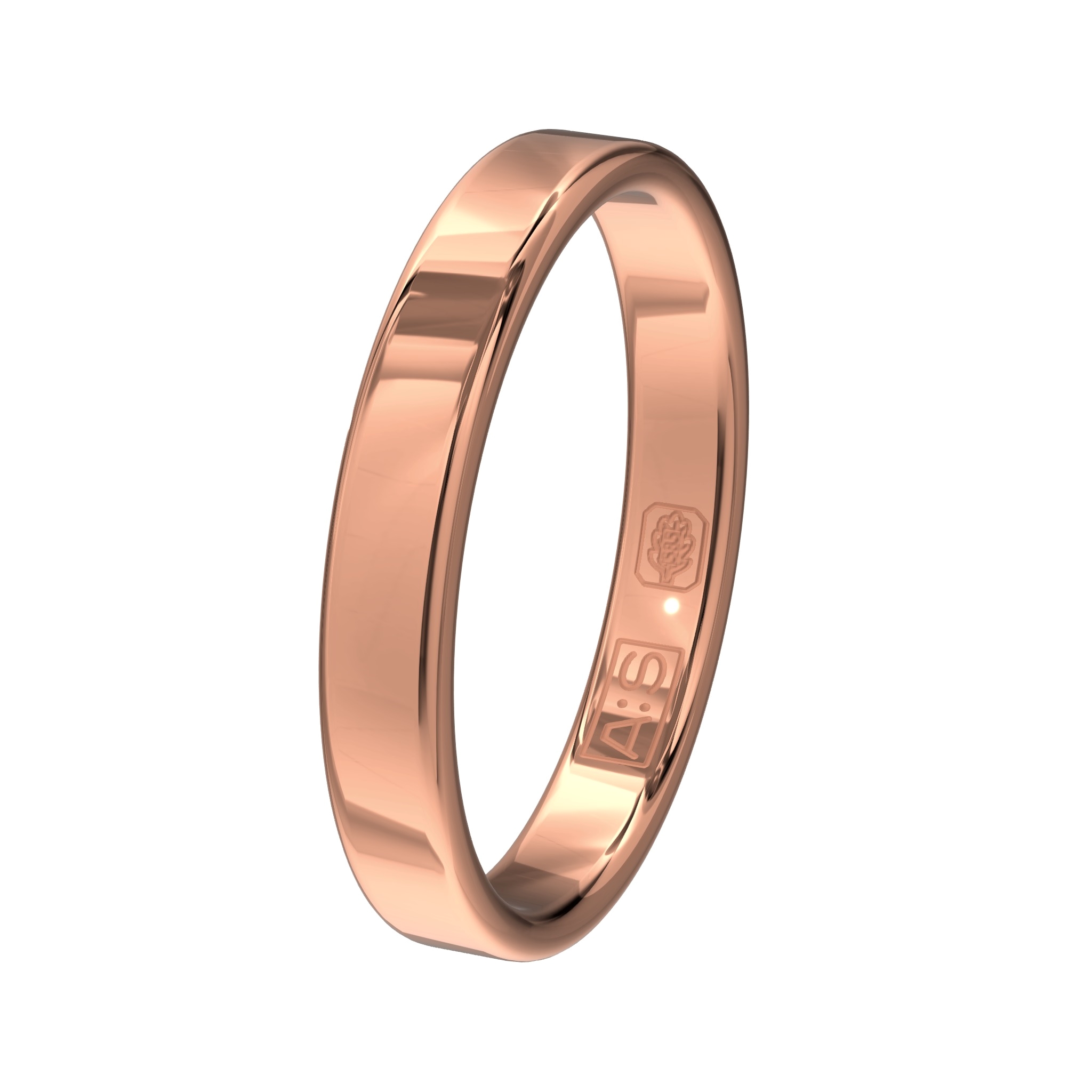 De ronde zijkanten geeft deze ring een unieke look. Deze look wordt nog eens versterkt omdat onze goudsmeden dit model zowel van een vlakke buiten- als binnenkant hebben voorzien. Zo krijg je een waar juweeltje!