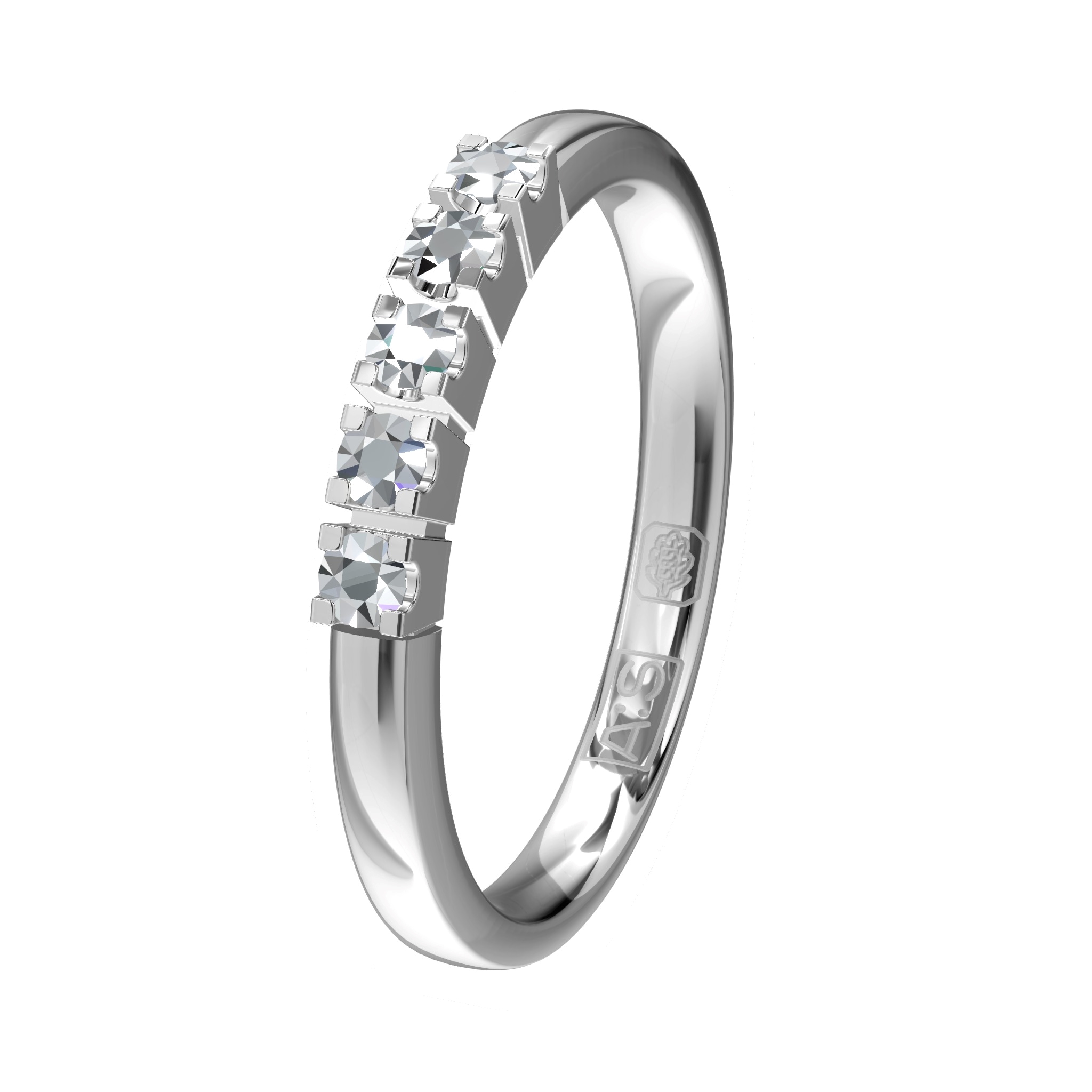 Glinsterende geheel witte Memoirering 11122. Laat je unieke Memoirering meegroeien met al die mooie momenten in je leven!