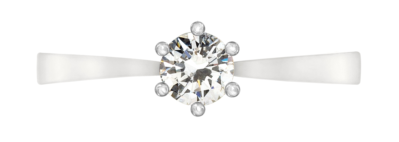 De klassieker onder de solitairringen! Prachtig uitgevoerd in een geheel witgouden combinatie en voorzien van een briljant van 0,30 ct.