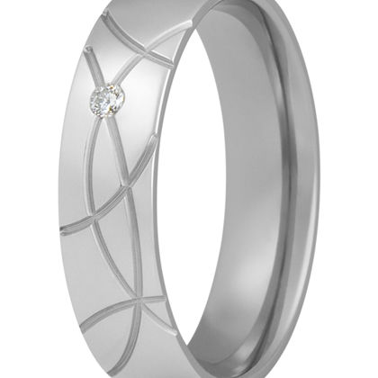 Eenheid door een schitterend lijnenspel, dat maakt dit model helemaal af. In de damesring is door onze goudsmeden 1 briljant gezet. Deze ringen worden gemaakt in 14 karaat palladium.