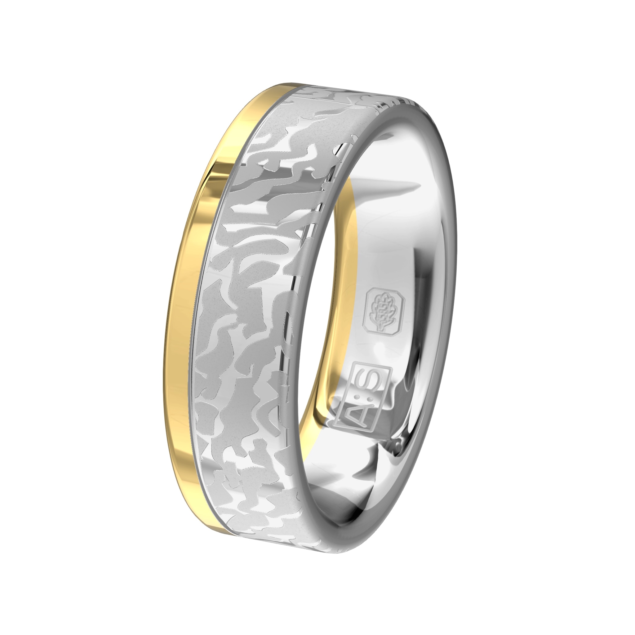 Een uniek motief siert deze schitterende meerkleurige ring hetgeen een tijdloos karakter geeft aan deze ring.