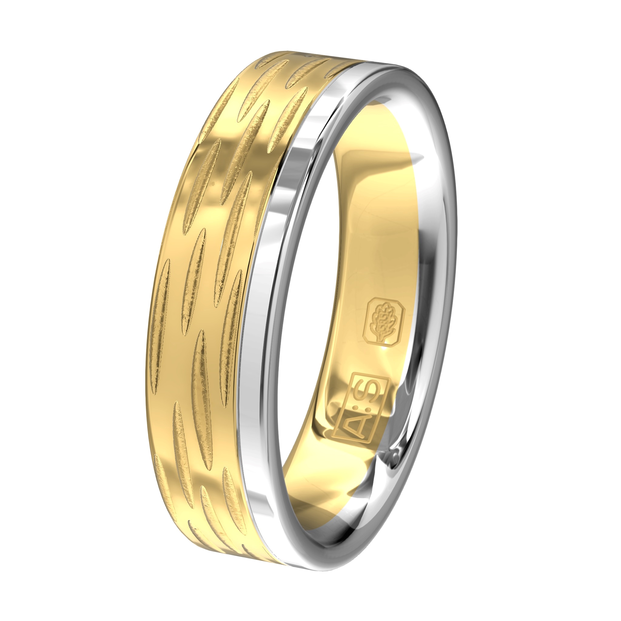 Deze meerkleurige ring is door de unieke organische bewerking in combinatie met het glanzende witgoud een waar plaatje!