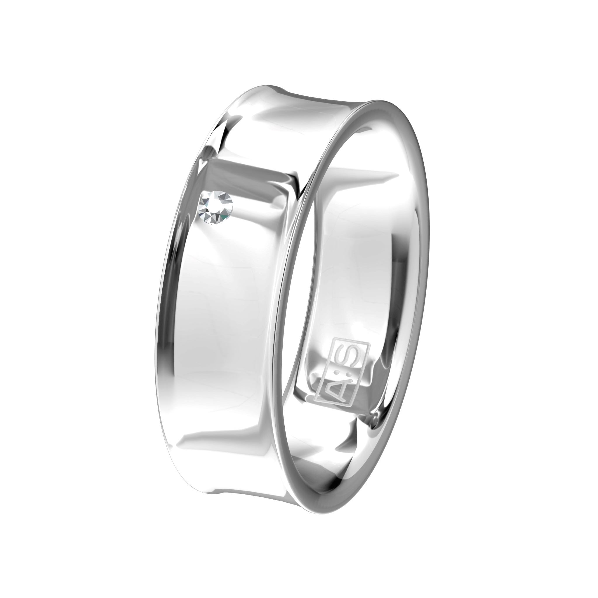 Helemaal van nu, dat is deze ring met een holle buitenkant en uitgevoerd met een briljant!