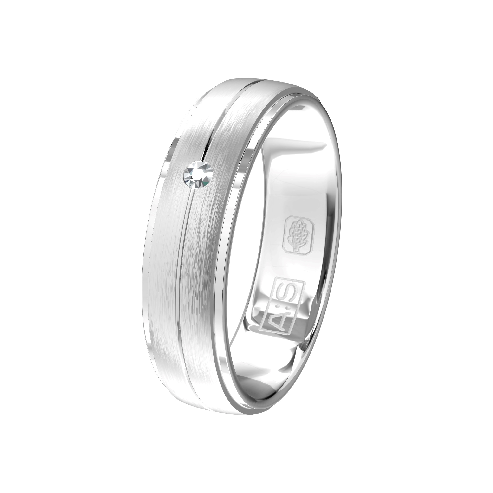 Een prachtige klassieke witgouden ring welke door onze diamantzetters voorzien is van een briljant.