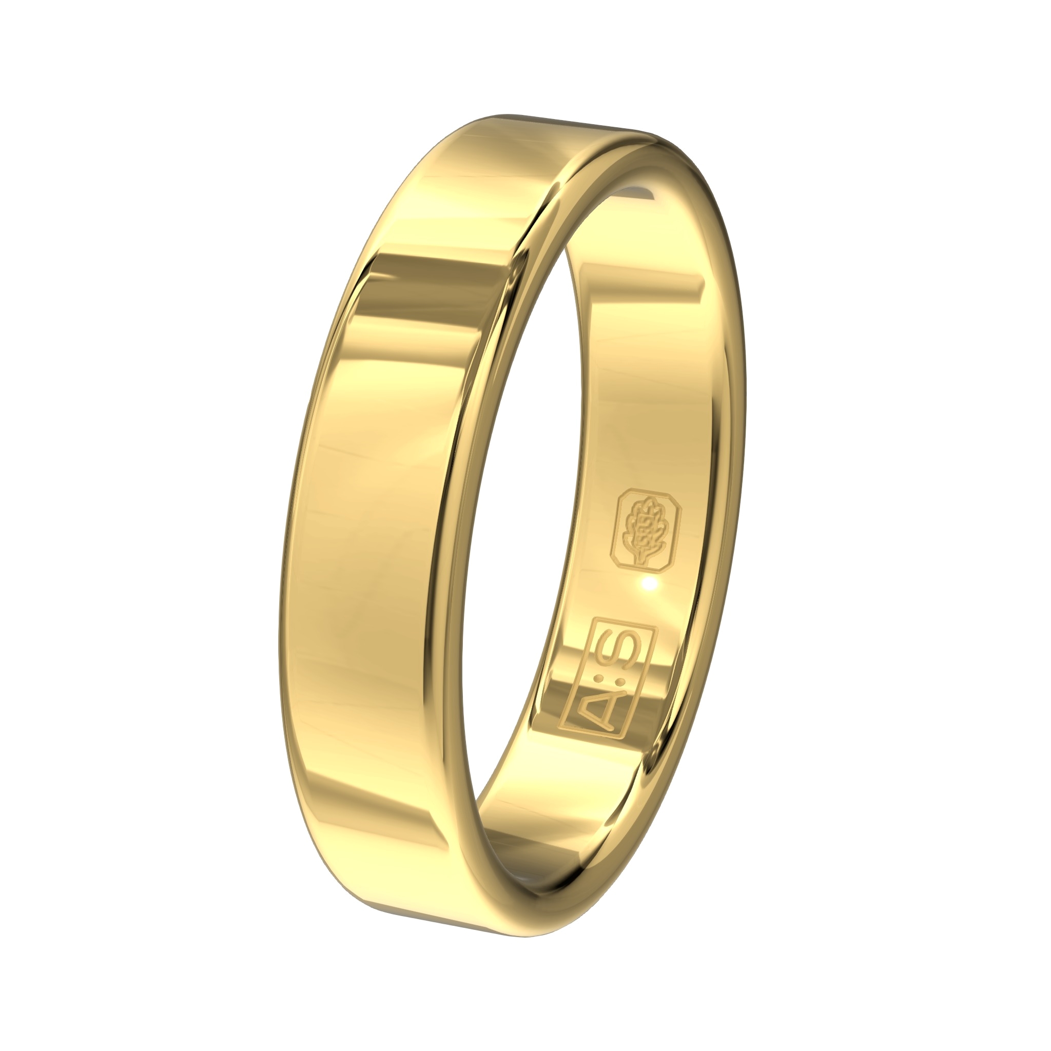 De ronde zijkanten geeft deze ring een unieke look. Deze look wordt nog eens versterkt omdat onze goudsmeden dit model zowel van een vlakke buiten- als binnenkant hebben voorzien. Zo krijg je een waar juweeltje!