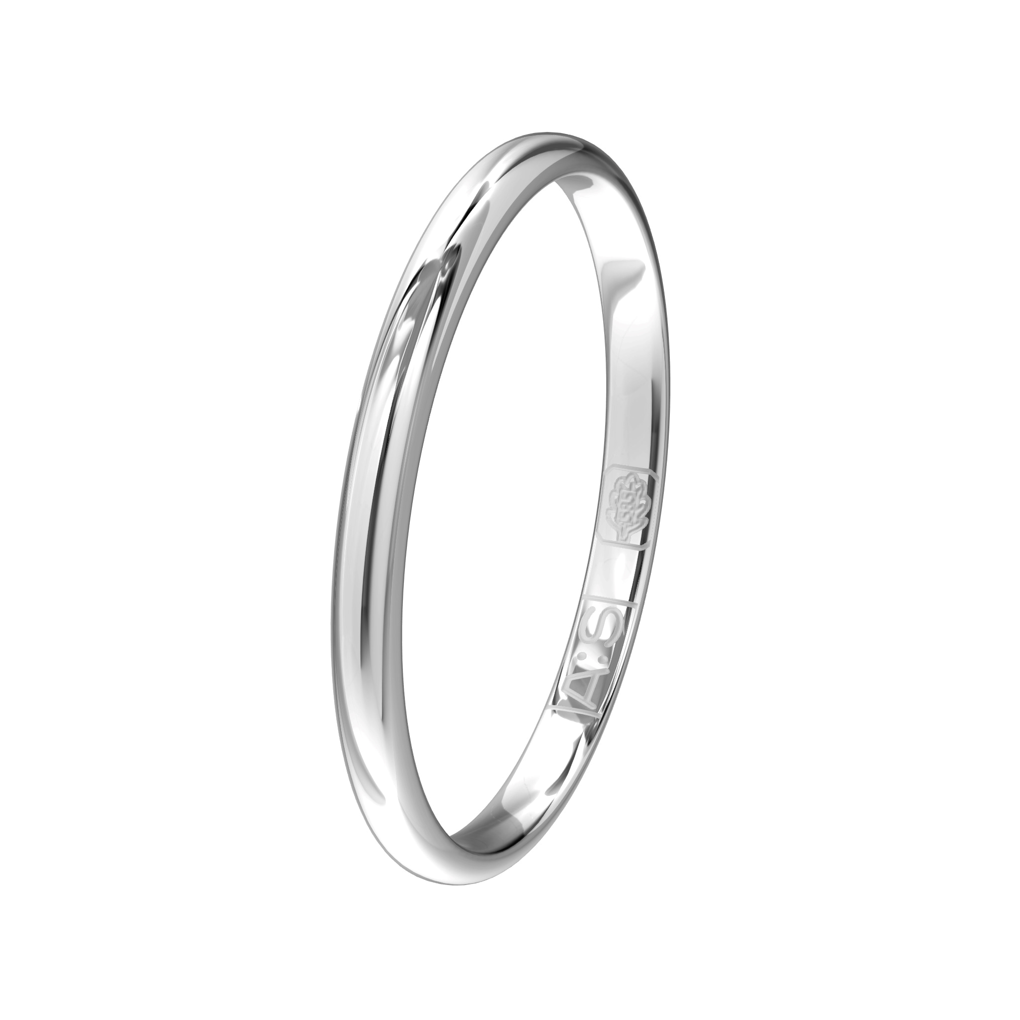 Deze gladde ring is sierlijk en licht in gewicht. De bolle buitenkant en ronde binnenkant geeft deze ring een tijdloze uitstraling.