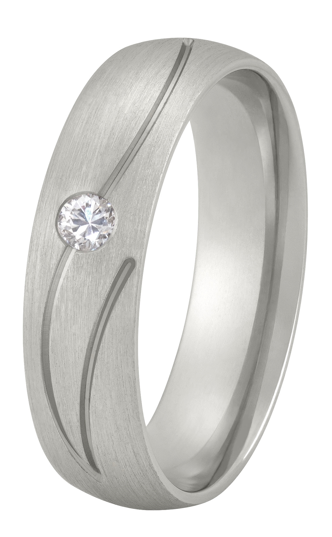 Deze ring is door onze goudsmeden voorzien van een prachtige bewerking waarin door onze diamantzetters op fraaie wijze een briljant is gezet.