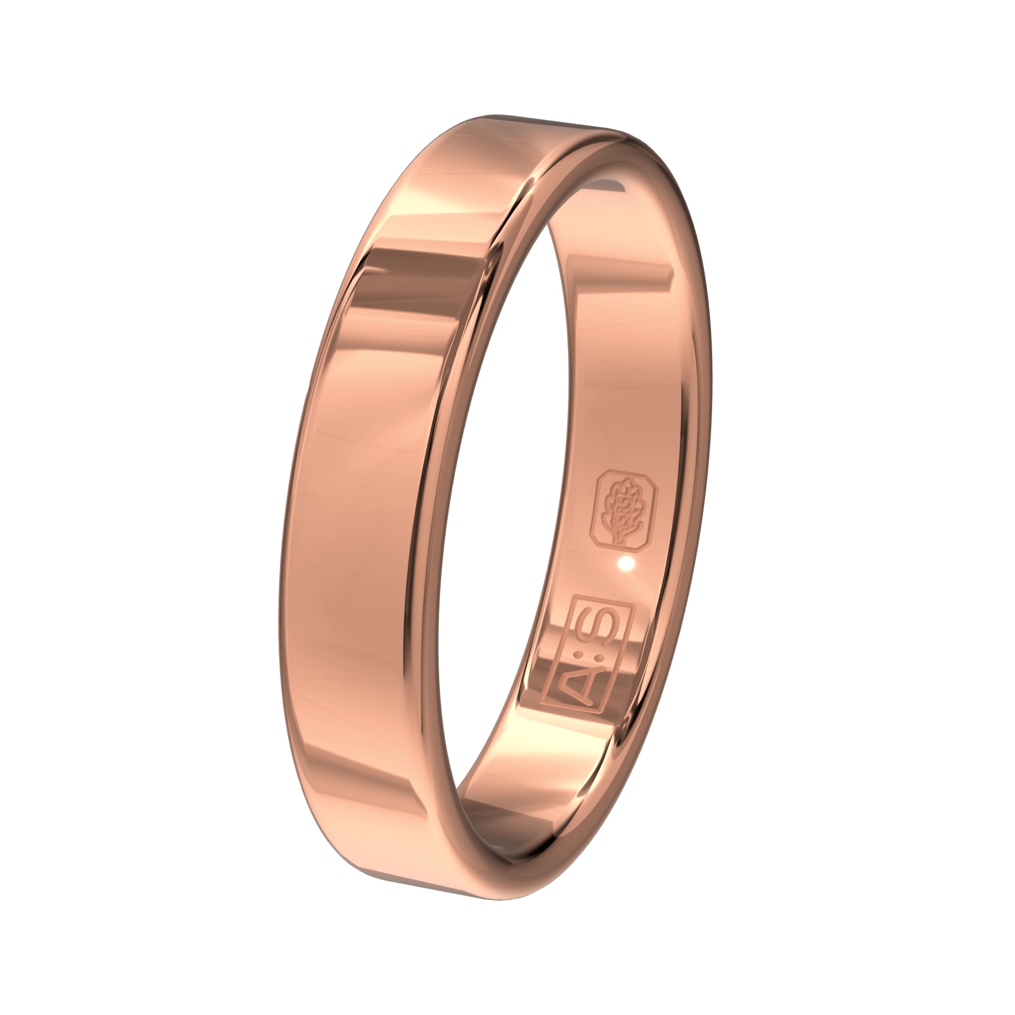 De ronde zijkanten geeft deze ring een unieke look. Deze look wordt nog eens versterkt omdat onze goudsmeden dit model zowel van een vlakke buiten- als binnenkant hebben voorzien. Zo krijg je een waar juweeltje!