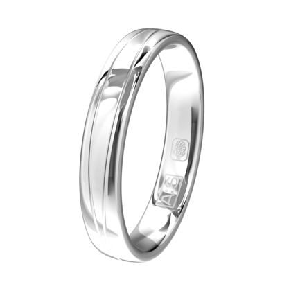 Deze witgouden ring is net zo uniek als de drager zelf! Mooie groeven geven het gewenste effect.