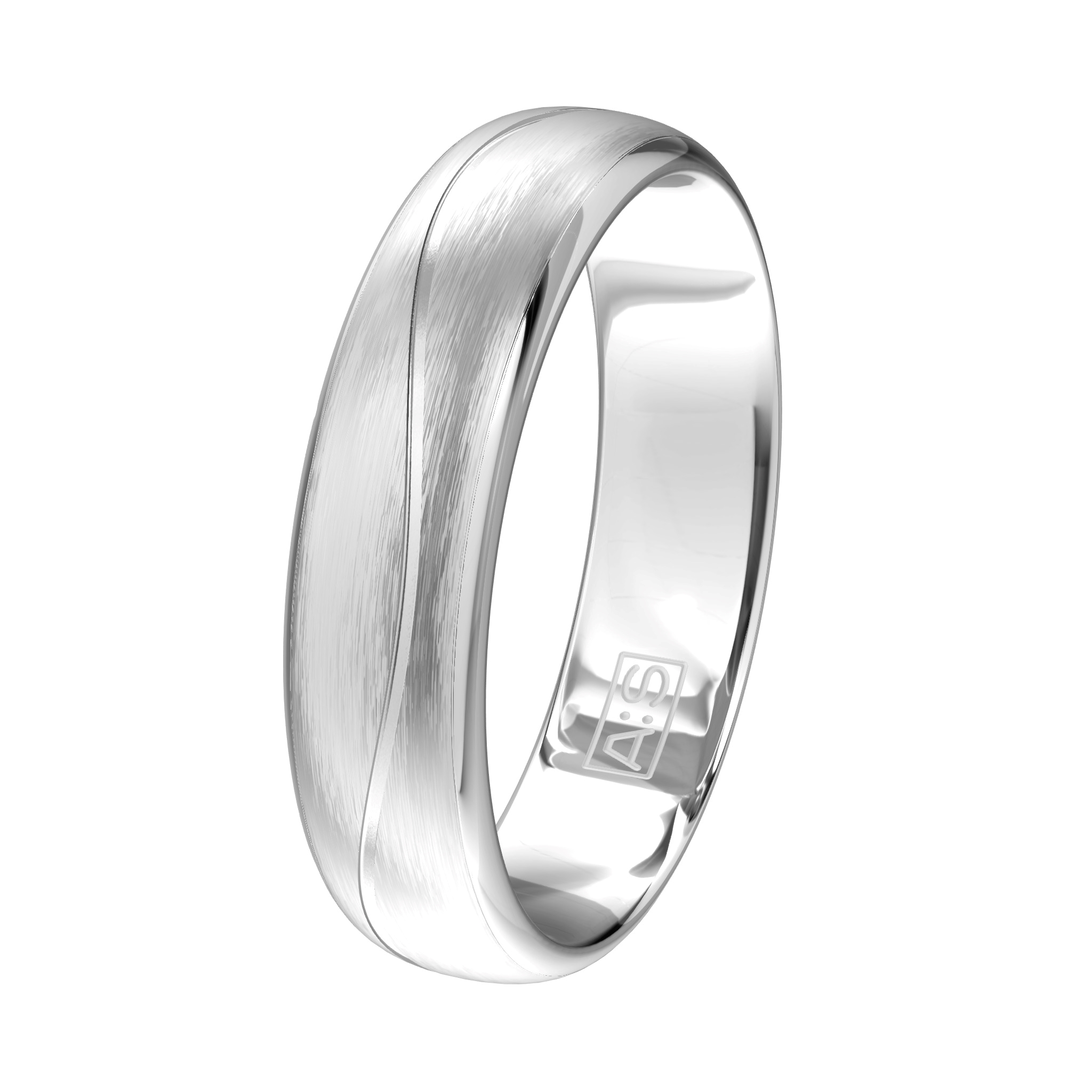 Glanzend en mat zilver worden gecombineerd in een sierlijk lijnenspel. Deze ring is voorzien van 3 schitterende briljanten.