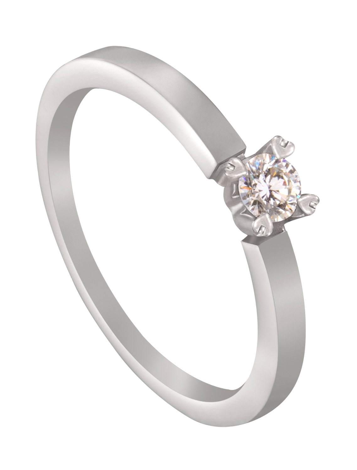 Als je heel goed kijkt zie je dat onze goudsmeden de vier pootjes rond de diamant in de vorm van een hartje hebben gemaakt! Deze uitvoering is door onze diamantzetters voorzien van een briljant van 0,07 ct.