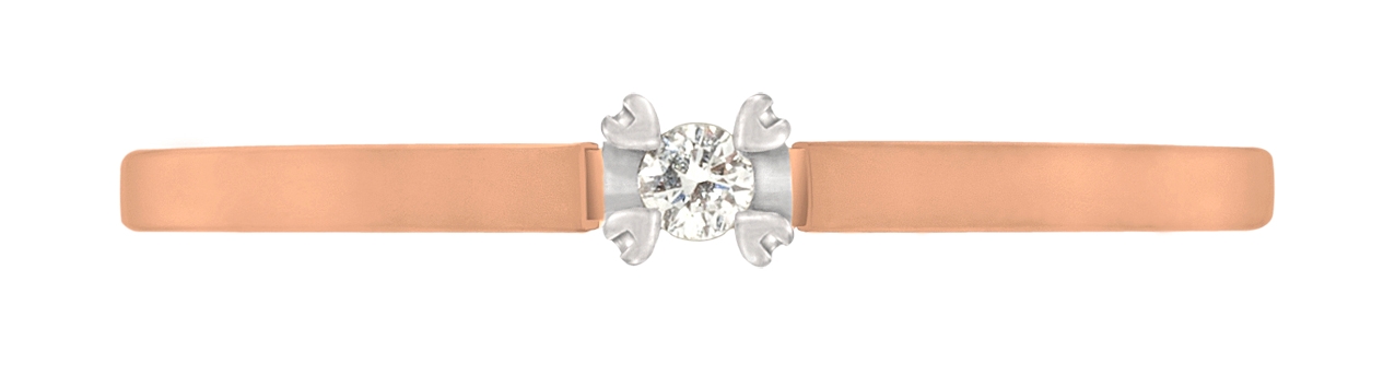 Als je heel goed kijkt zie je dat onze goudsmeden de vier pootjes rond de diamant in de vorm van een hartje hebben gemaakt! Deze uitvoering is door onze diamantzetters voorzien van een briljant van 0,03 ct.