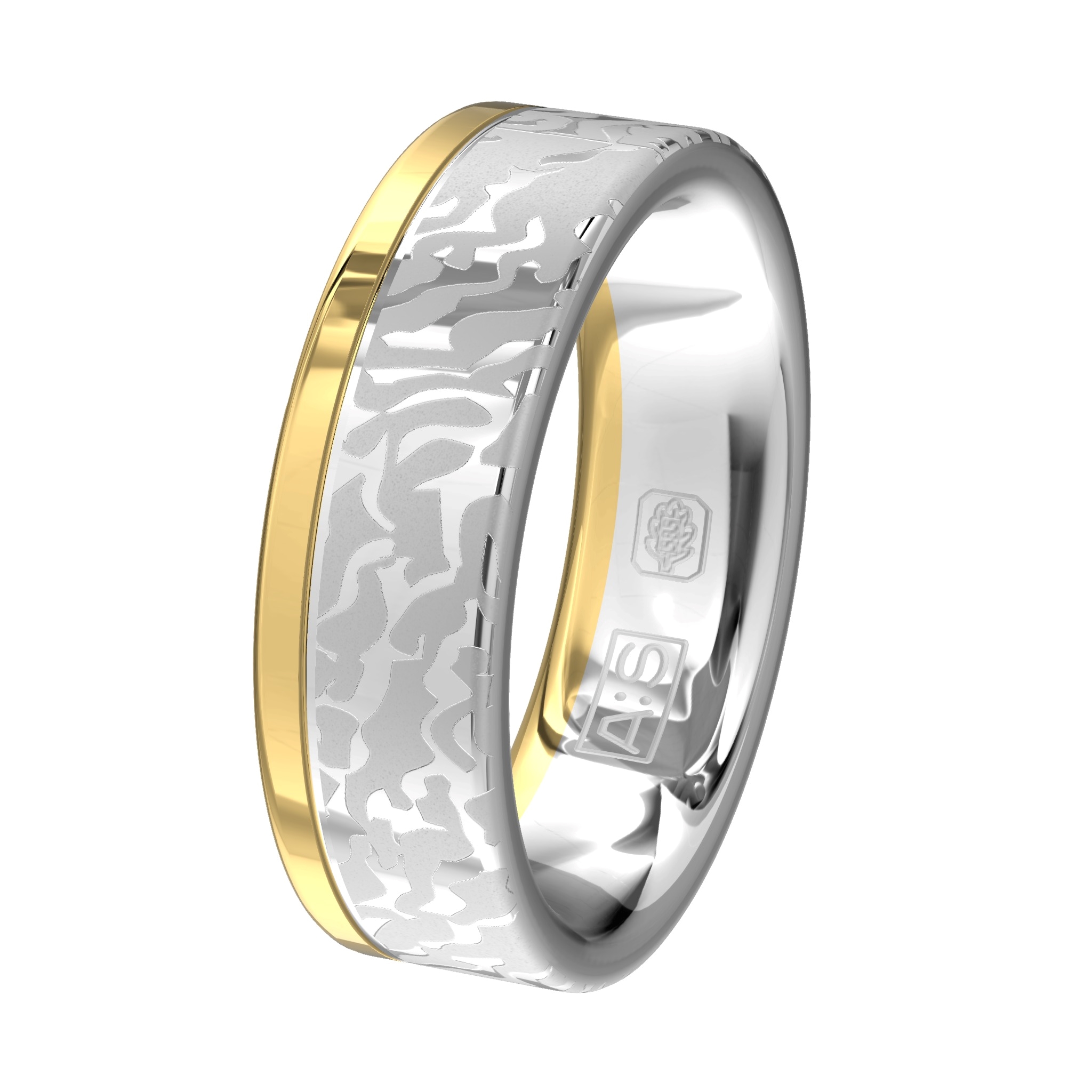 Een uniek motief siert deze schitterende meerkleurige ring hetgeen een tijdloos karakter geeft aan deze ring.