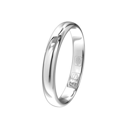 Deze gladde ring is sierlijk en licht in gewicht. De bolle buitenkant en ronde binnenkant geeft deze ring een tijdloze uitstraling.