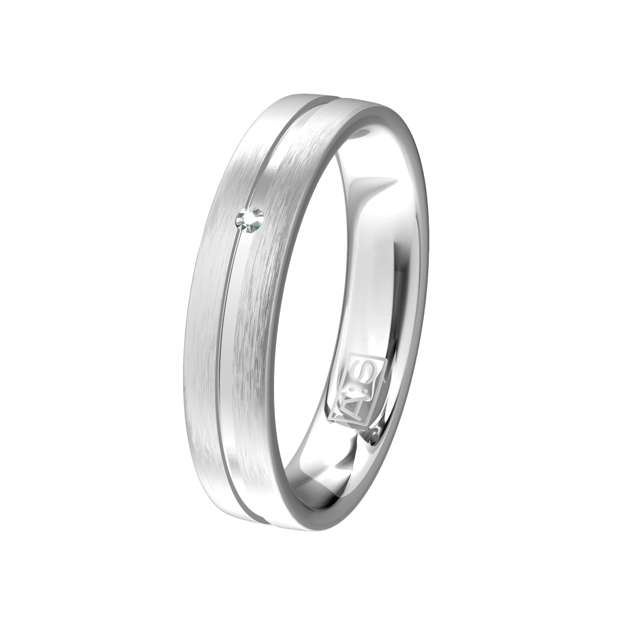 Wat een beauty is deze zilveren ring! Mooi gematteerd met hierin een verlaagde middenbaan en de ronde binnenkant voor een heerlijk draagcomfort.