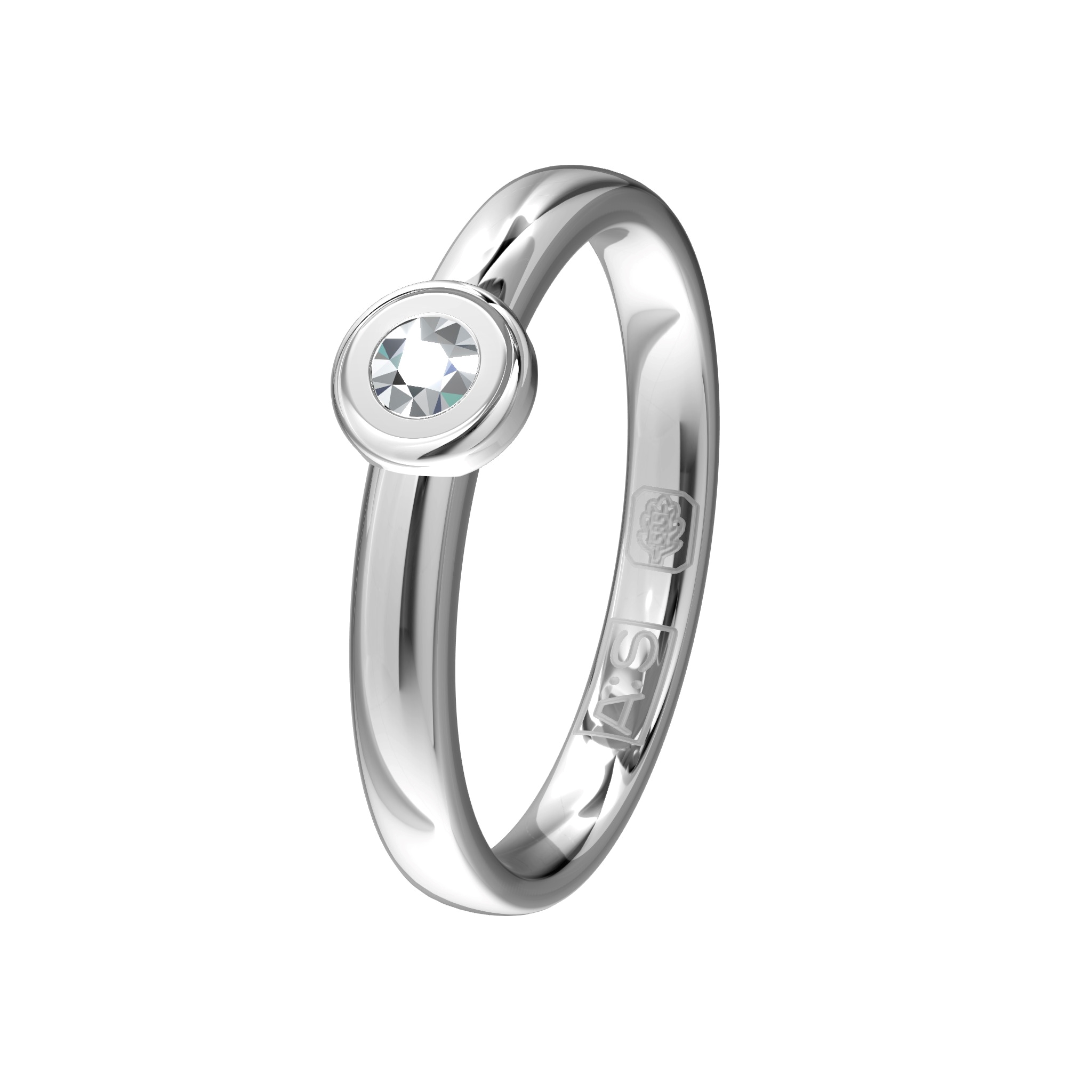 Een schitterende witgouden solitair ring met een prachtige schotelzetting waarin onze diamantzetters een briljant hebben geplaatst van 0,10 ct.