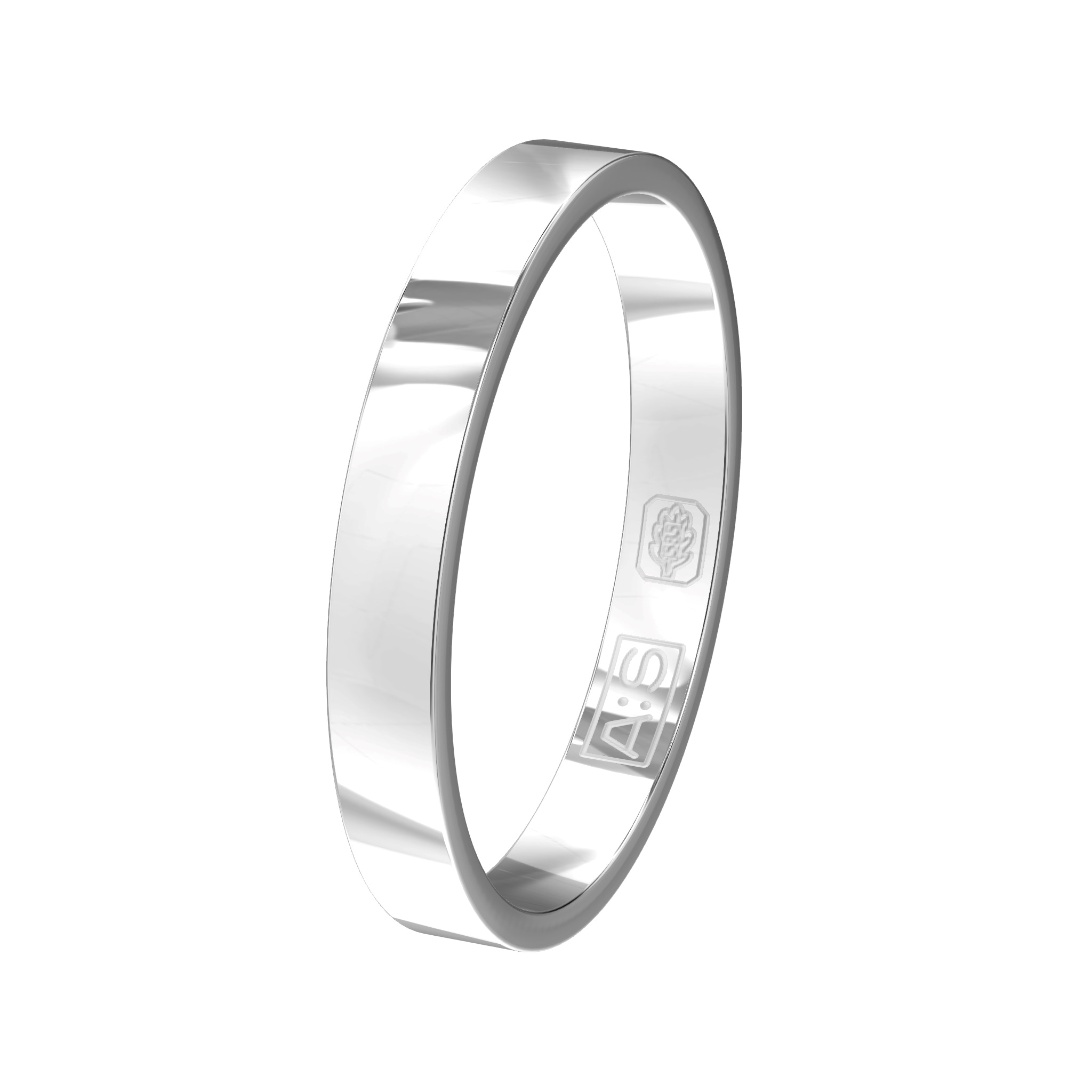 Op zoek naar een recht model dan is dit jouw ring! Een witgouden gerhodineerde ring met een vlakke buitenkant, rechte zijkanten en een vlakke binnenkant.