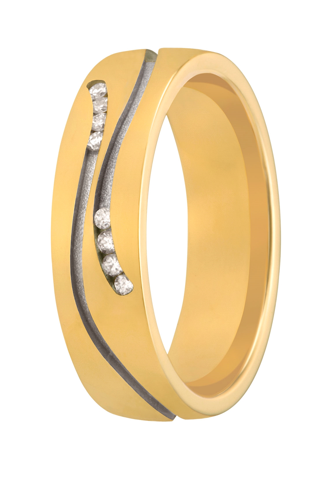 Speels gezette briljanten en de afwisseling tussen mat en glanzend, maken deze bicolor ringen speciaal.