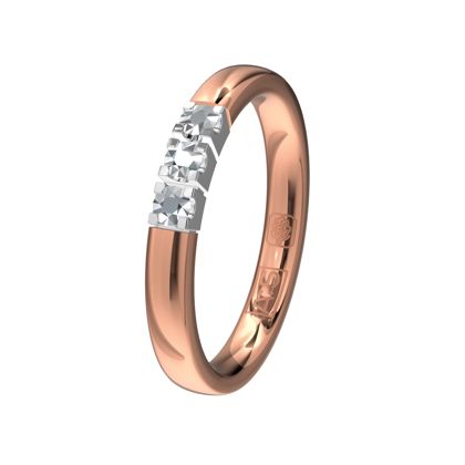 Glinsterende Memoirering 11155 met een rode scheen en een witte zetting. Laat jij jouw unieke Memoirering meegroeien met al die mooie momenten in je leven?